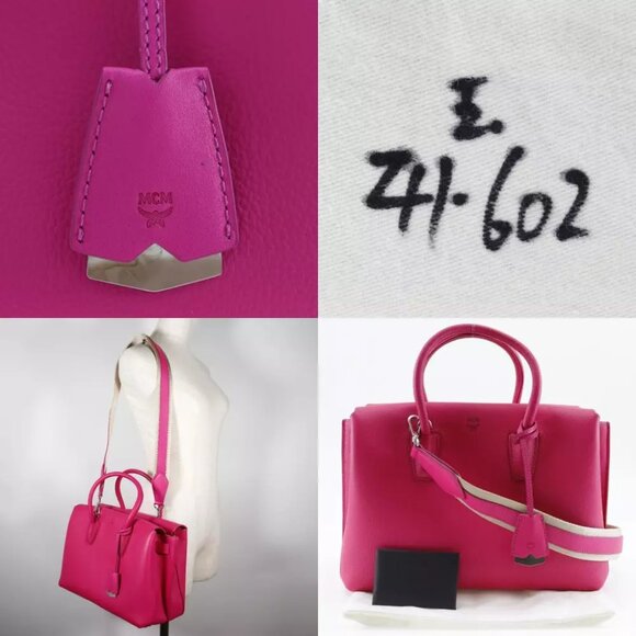 MCM mirror Handbag MWT 6SMA04 PU001 2WAYShoulder pink leather Women - Picture 4 of 12